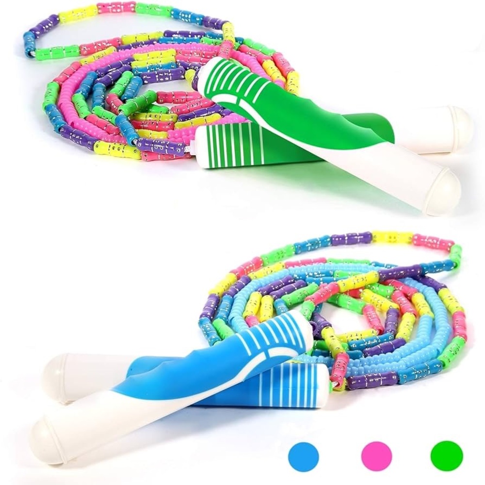 2-Pack Colorful Beaded Jump Rope Set